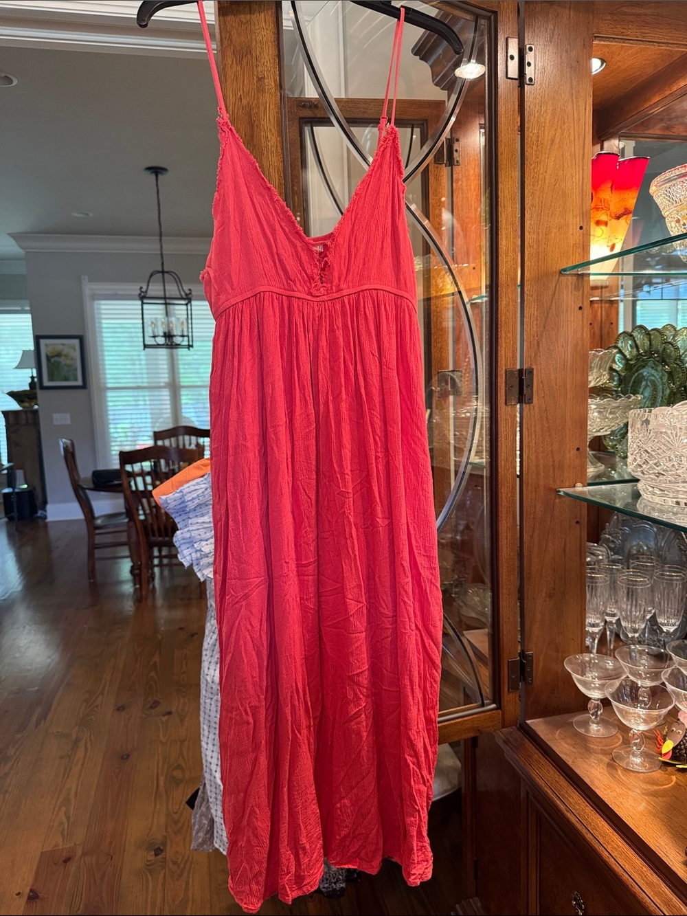 Coral Pink Spaghetti Strap Maxi Dress